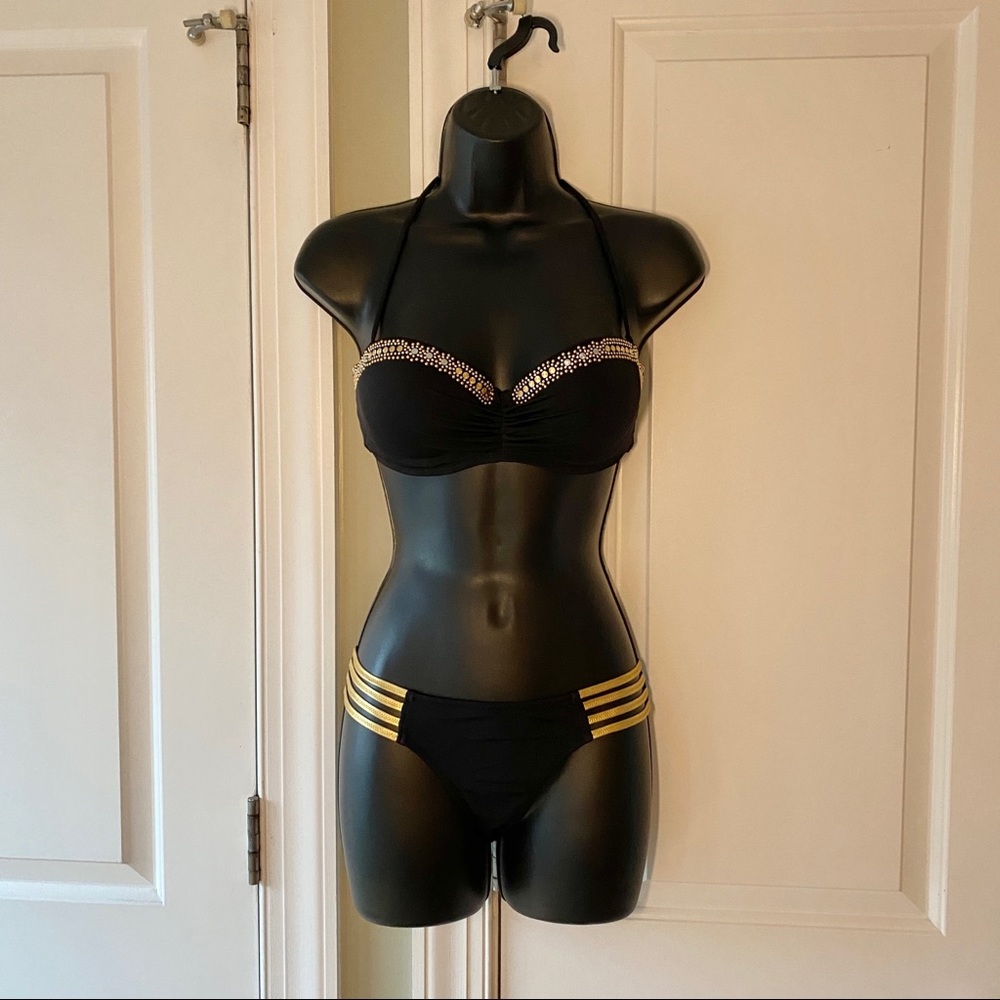 Victoria’s Secret Black and Gold Bikini 34C and S